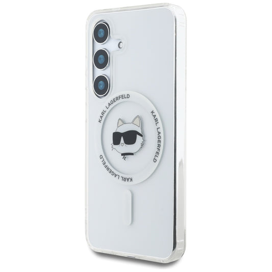 MagSafe cover til Samsung Galaxy S25 S931, Karl Lagerfeld, IML Choupette's Head, Hvid