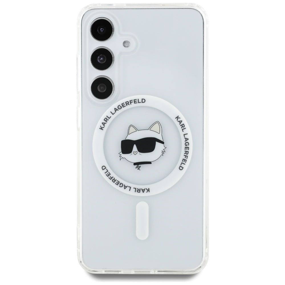 MagSafe cover til Samsung Galaxy S25 S931, Karl Lagerfeld, IML Choupette's Head, Hvid