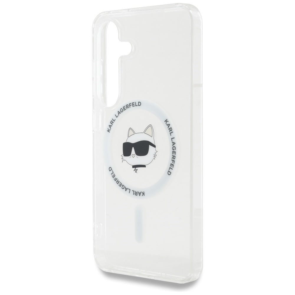MagSafe cover til Samsung Galaxy S25 S931, Karl Lagerfeld, IML Choupette's Head, Hvid