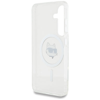 MagSafe cover til Samsung Galaxy S25 S931, Karl Lagerfeld, IML Choupette's Head, Hvid