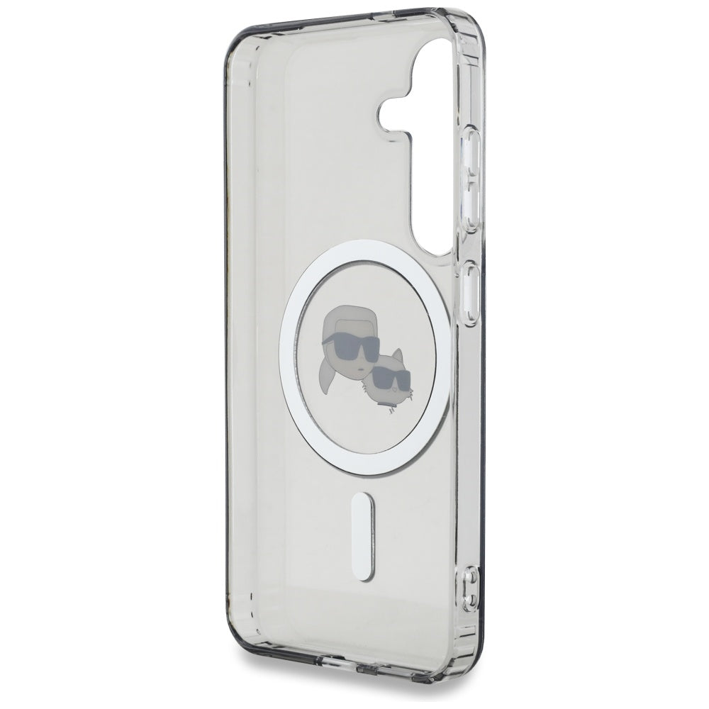 MagSafe cover til Samsung Galaxy S25 S931, Karl Lagerfeld, IML Metal Karl & Choupette's Heads, Sort