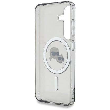 MagSafe cover til Samsung Galaxy S25 S931, Karl Lagerfeld, IML Metal Karl & Choupette's Heads, Sort