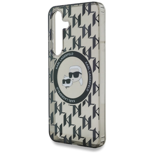 MagSafe cover til Samsung Galaxy S25 S931, Karl Lagerfeld, IML Monogram Karl & Choupette's Heads, Sort