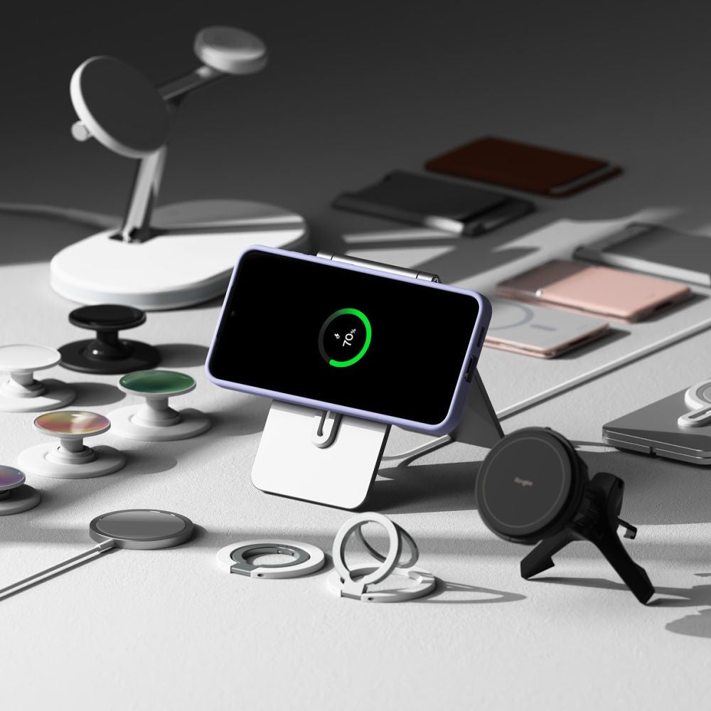 MagSafe-etui til Samsung Galaxy S25 S931, Ringke, silikone, sort