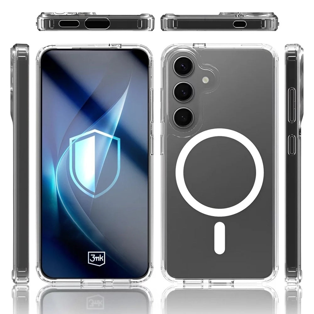 MagSafe-cover til Samsung Galaxy S25 S931 / S24 S921, 3MK, Armor MagCase, Transparent