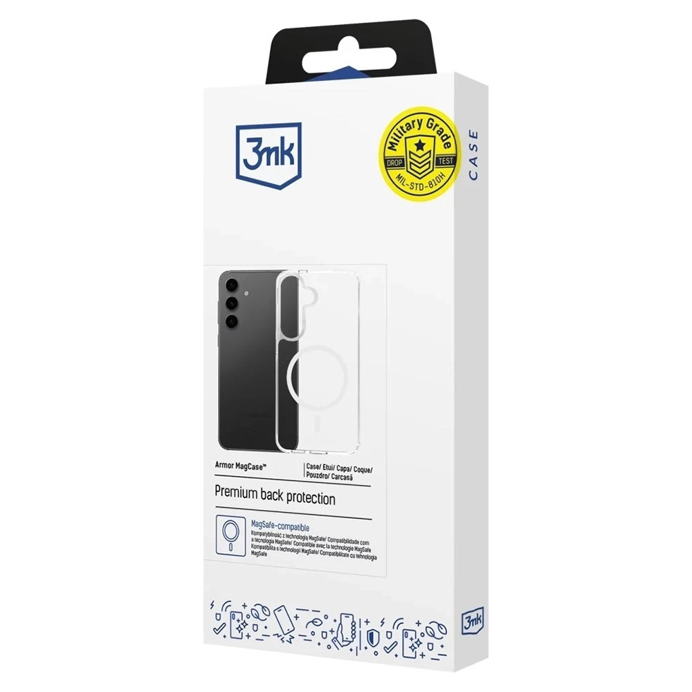 MagSafe-cover til Samsung Galaxy S25 S931 / S24 S921, 3MK, Armor MagCase, Transparent