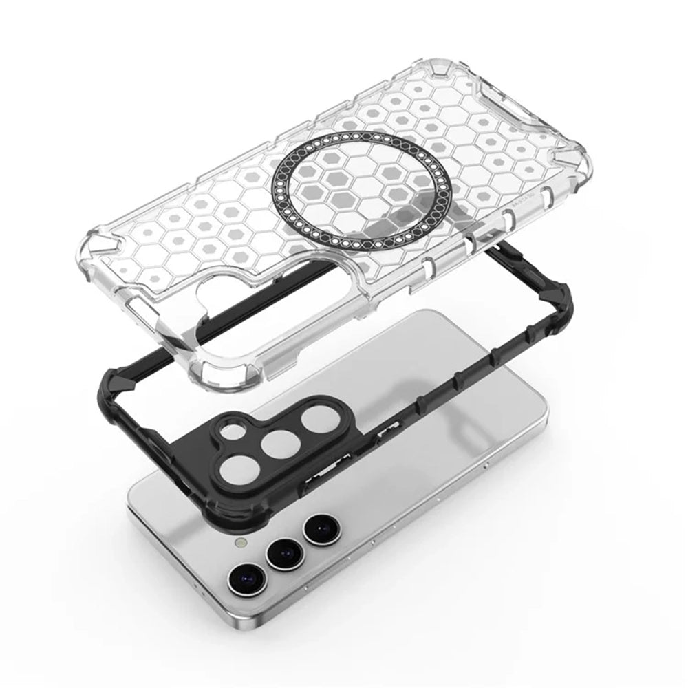 MagSafe-etui til Samsung Galaxy S25 S931, Techsuit, HoneyComb Shield, Sort