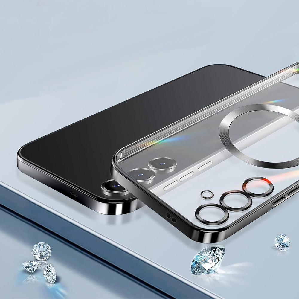 MagSafe-cover til Samsung Galaxy S25 S931, Techsuit, Luxury Crystal, Mørkeblå