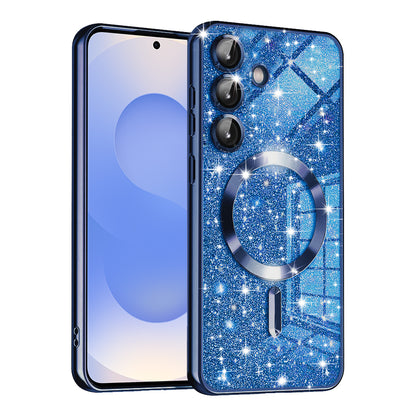 MagSafe-etui til Samsung Galaxy S25 S931, Techsuit, Luxury Glitter, Mørkeblå