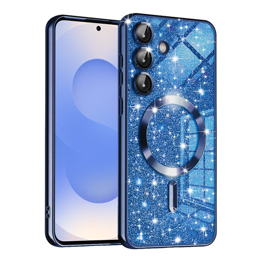 MagSafe-etui til Samsung Galaxy S25 S931, Techsuit, Luxury Glitter, Mørkeblå