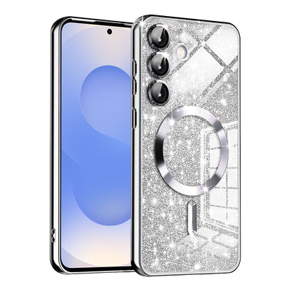 MagSafe-etui til Samsung Galaxy S25 S931, Techsuit, Luxury Glitter, Sølv