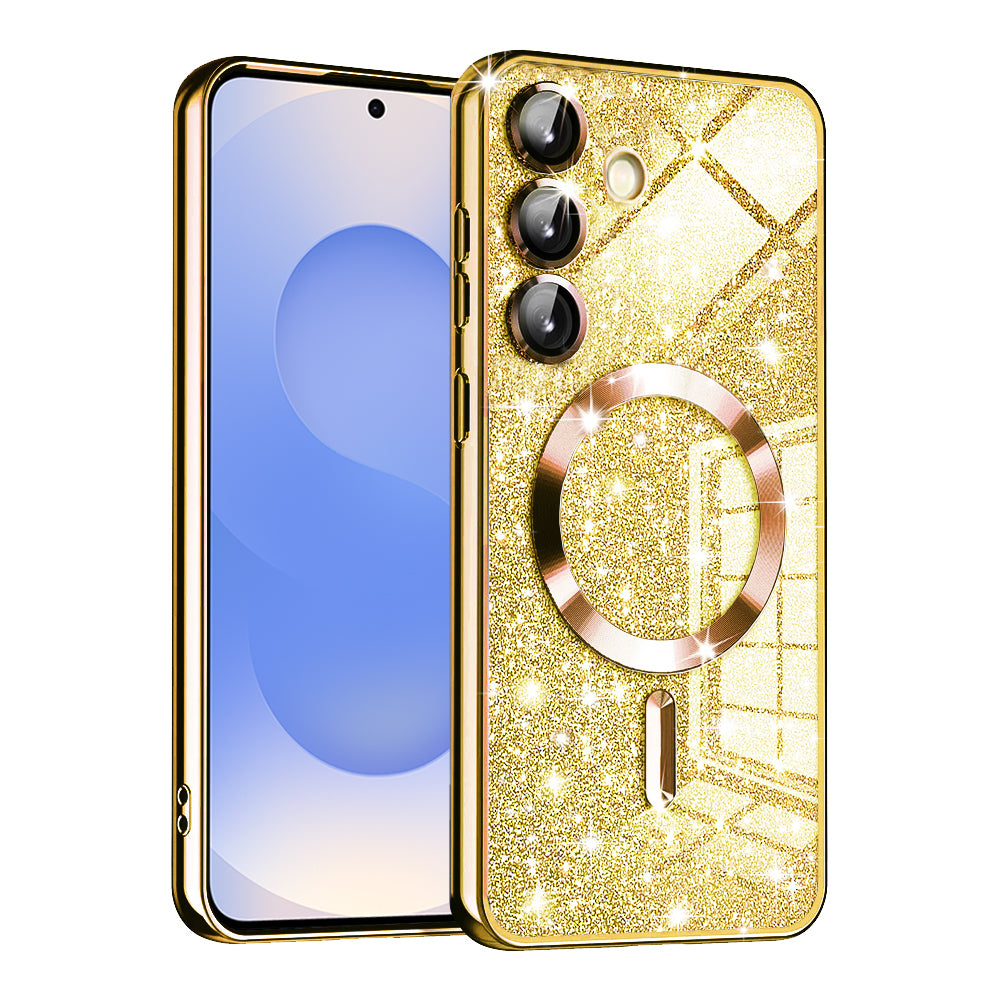 MagSafe-etui til Samsung Galaxy S25 S931, Techsuit, Luxury Glitter, Guld