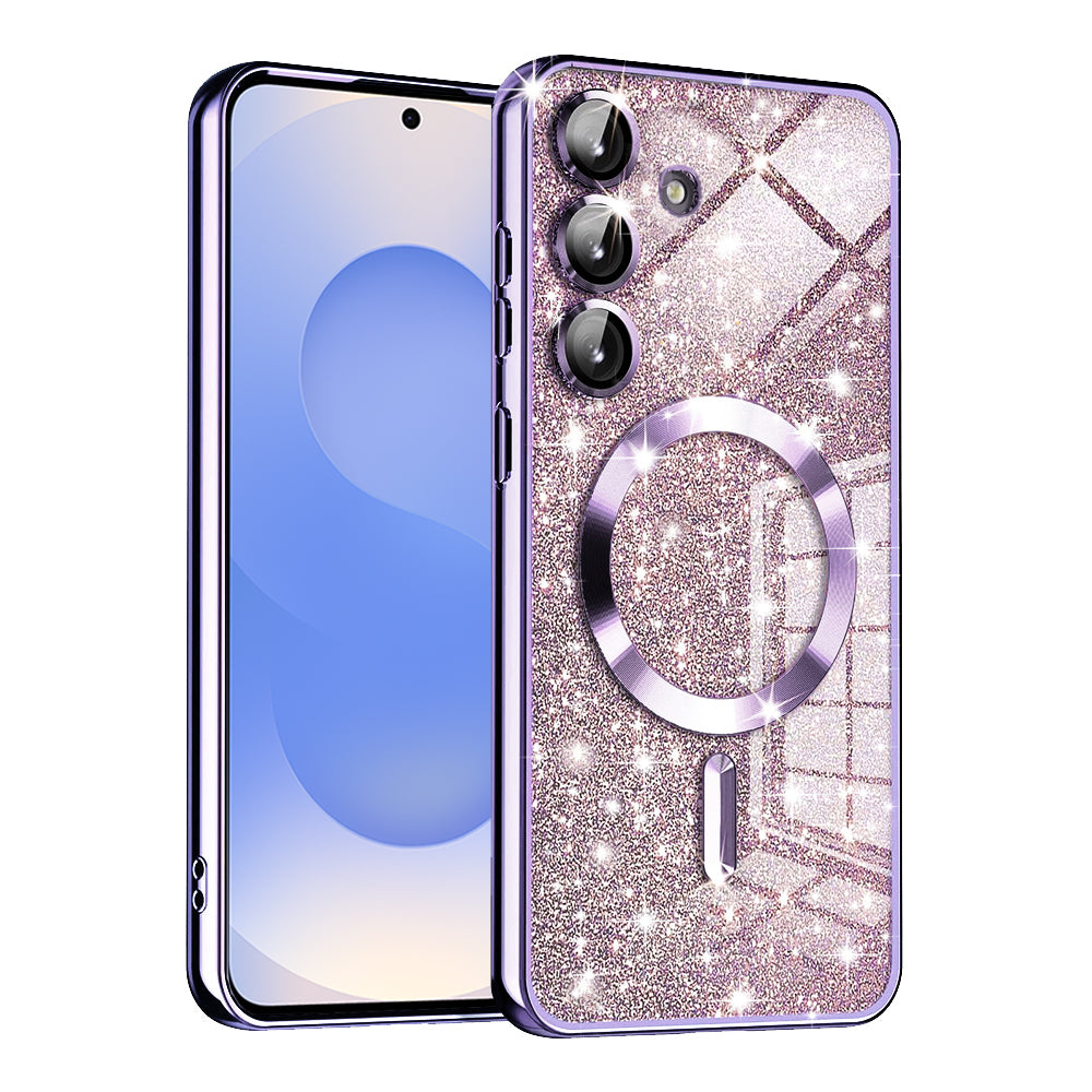 MagSafe-etui til Samsung Galaxy S25 S931, Techsuit, Luxury Glitter, Lys lilla
