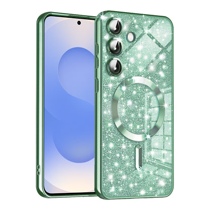MagSafe-etui til Samsung Galaxy S25 S931, Techsuit, Luxury Glitter, Lysegrøn