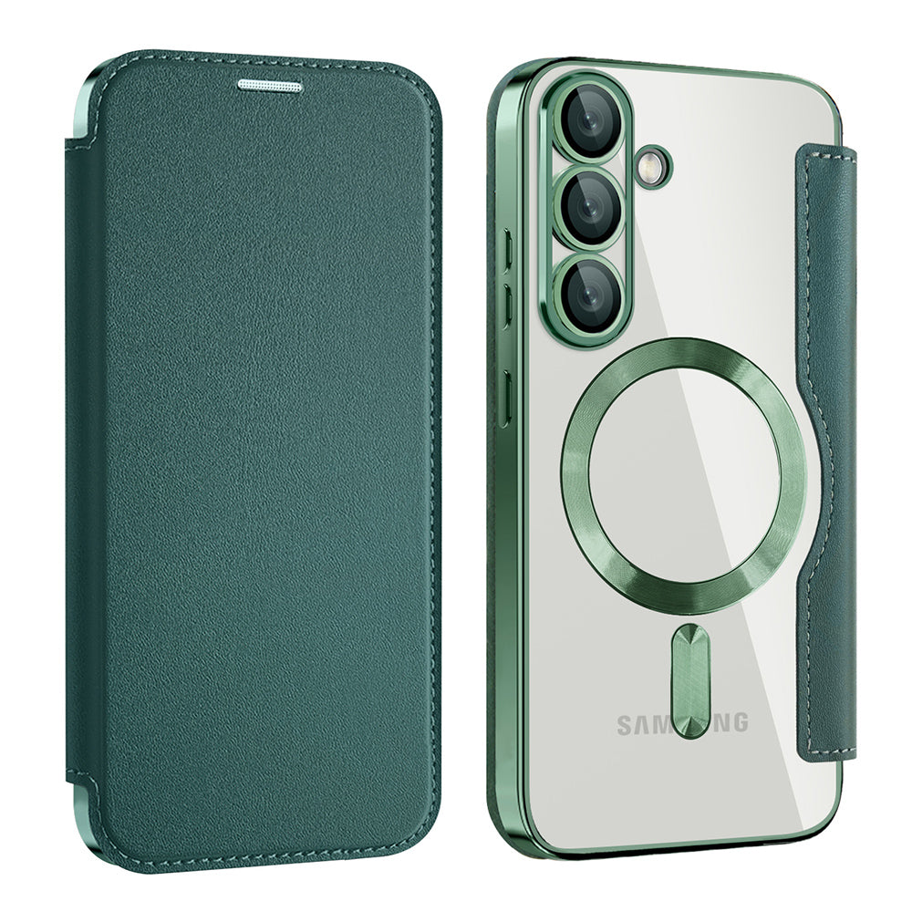 MagSafe-etui til Samsung Galaxy S25 S931, Techsuit, SmartMag Book, Grøn