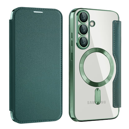 MagSafe-etui til Samsung Galaxy S25 S931, Techsuit, SmartMag Book, Grøn
