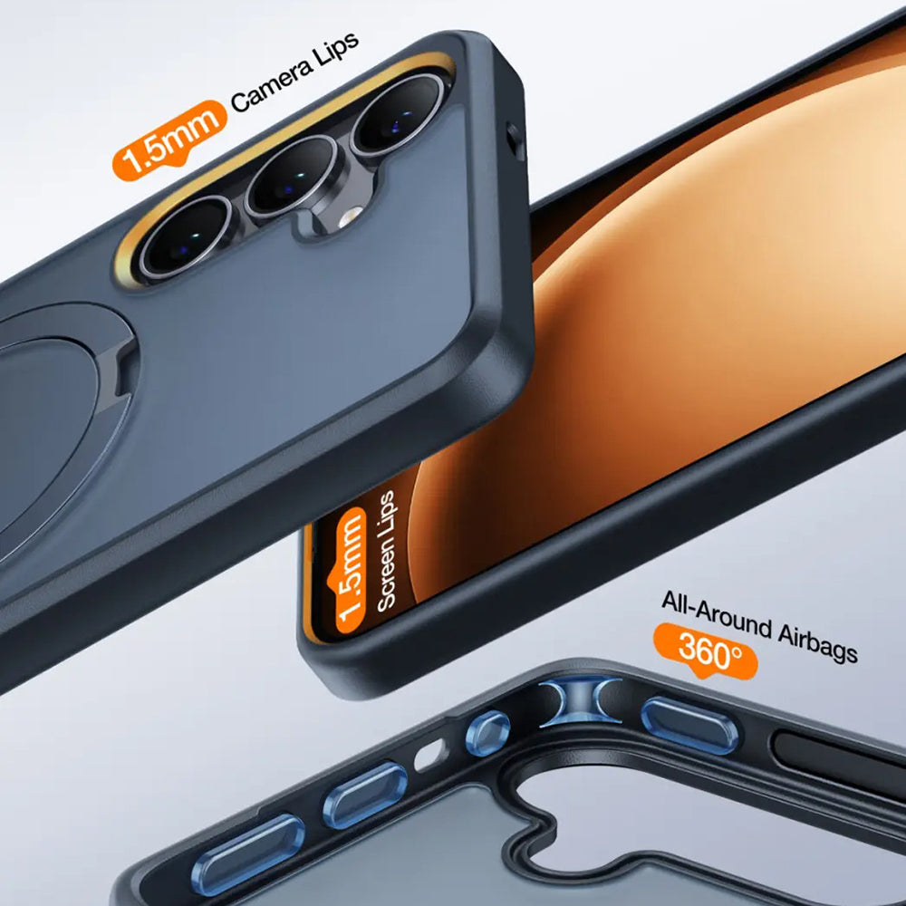 MagSafe cover til Samsung Galaxy S25 S931, Torras, Ostand, Sort