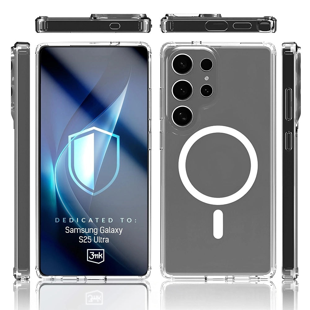 MagSafe-etui til Samsung Galaxy S25 Ultra S938, 3MK, Armor MagCase, Transparent