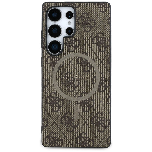 MagSafe cover til Samsung Galaxy S25 Ultra S938, Guess, 4G Ring Classic Logo, Brun