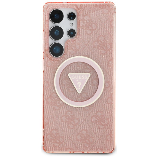 MagSafe cover til Samsung Galaxy S25 Ultra S938, Guess, IML Glitter 4G Circle Triangle, Pink