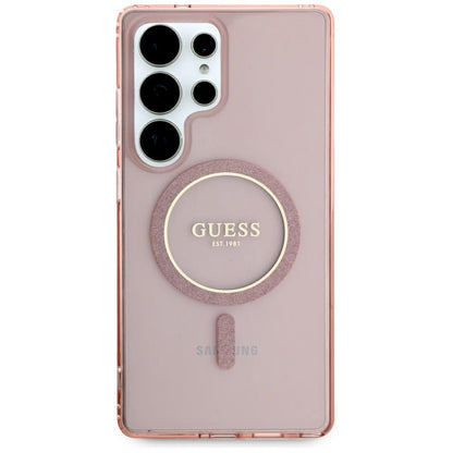 MagSafe cover til Samsung Galaxy S25 Ultra S938, Guess, IML Glitter Circle, Pink