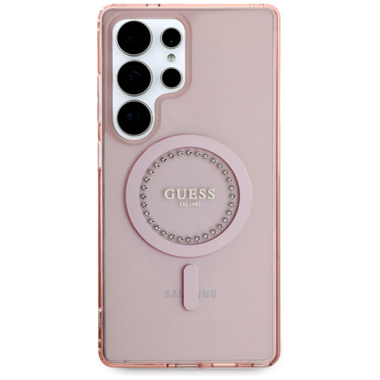 MagSafe cover til Samsung Galaxy S25 Ultra S938, Guess, IML Rhinestone, Pink