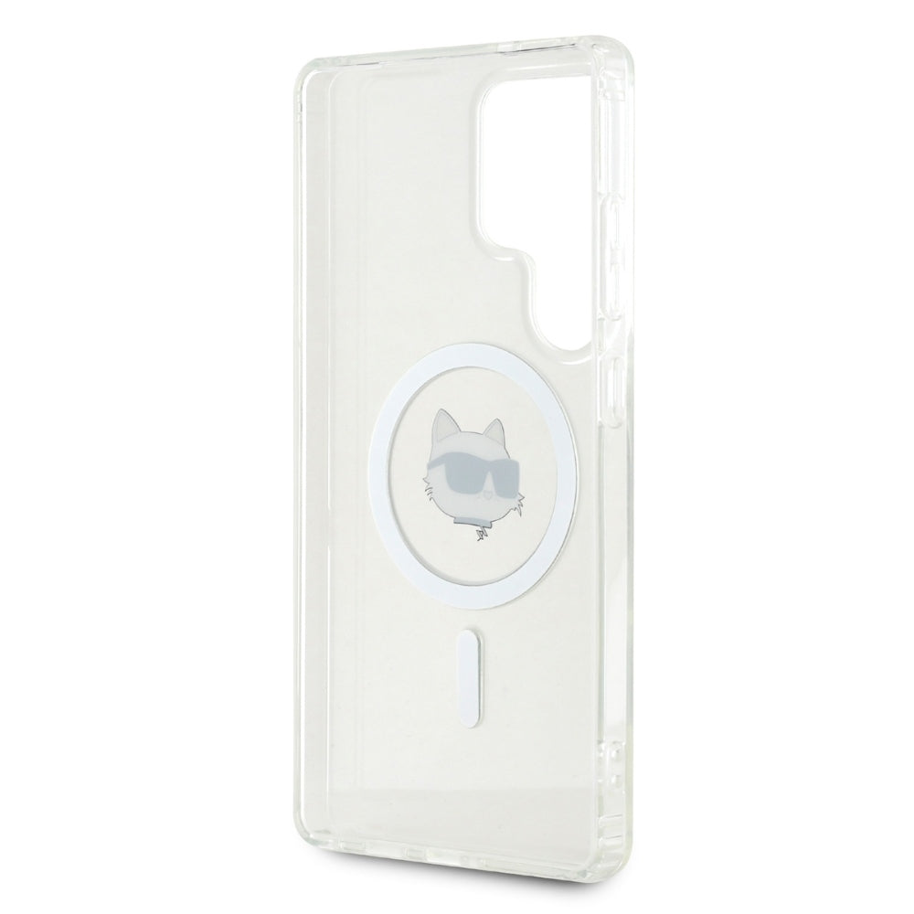 MagSafe cover til Samsung Galaxy S25 Ultra S938, Karl Lagerfeld, IML Choupette's Head, Hvid.