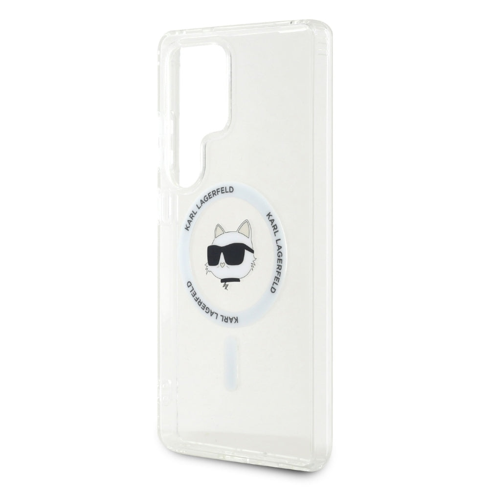 MagSafe cover til Samsung Galaxy S25 Ultra S938, Karl Lagerfeld, IML Choupette's Head, Hvid.