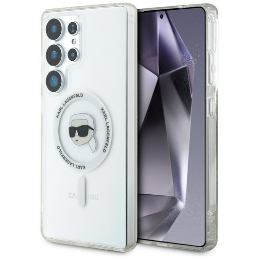 MagSafe cover til Samsung Galaxy S25 Ultra S938, Karl Lagerfeld, IML Karl's Head, Hvid