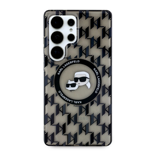 MagSafe cover til Samsung Galaxy S25 Ultra S938, Karl Lagerfeld, IML Monogram Karl & Choupette's Heads, Sort