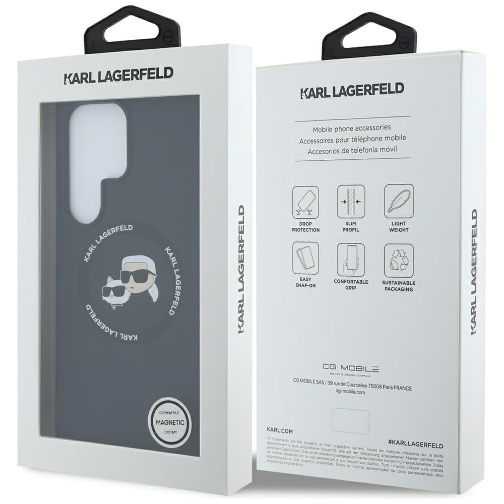 MagSafe cover til Samsung Galaxy S25 Ultra S938, Karl Lagerfeld, Silicone Double Heads, Sort