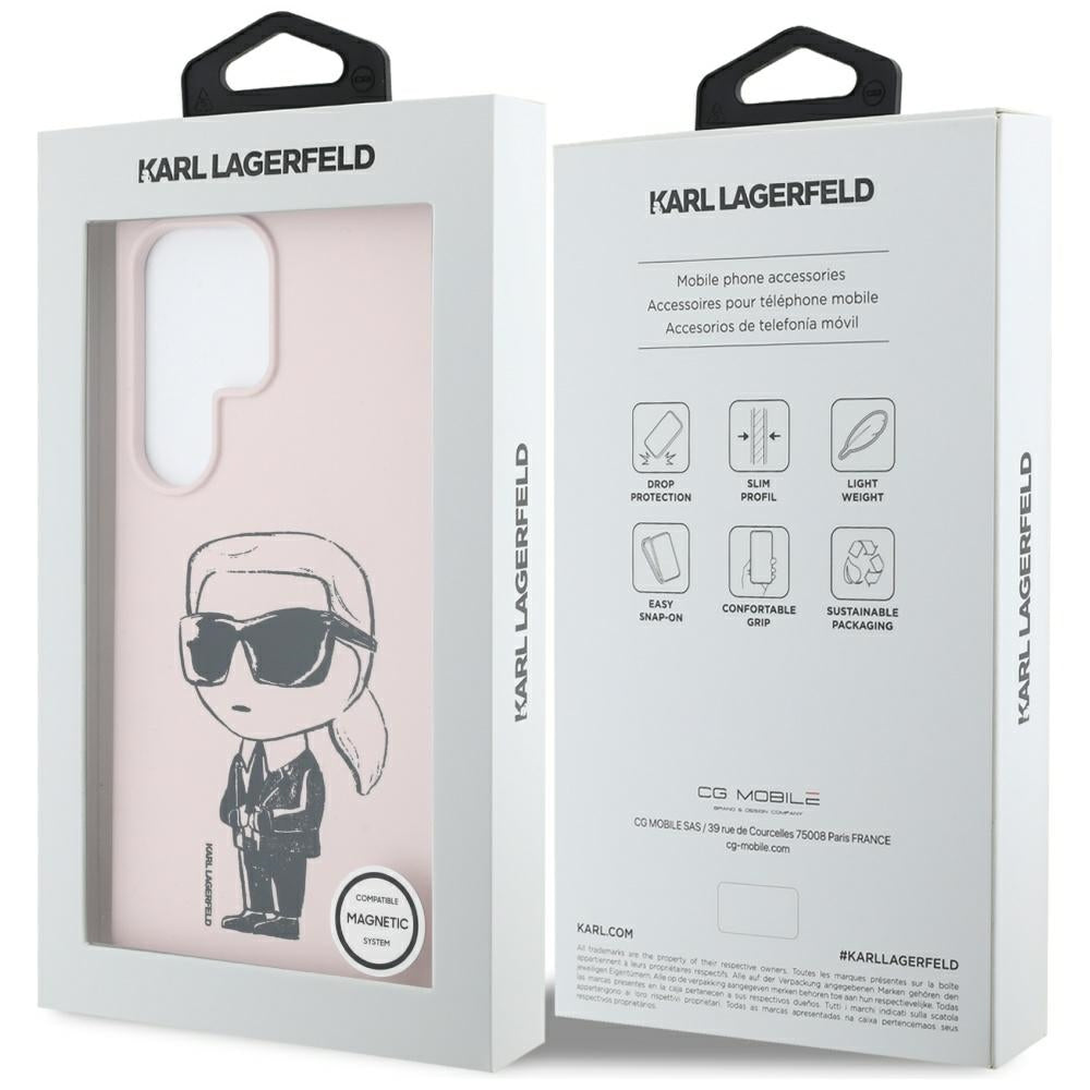 MagSafe cover til Samsung Galaxy S25 Ultra S938, Karl Lagerfeld, Silicone Graffiti, Pink