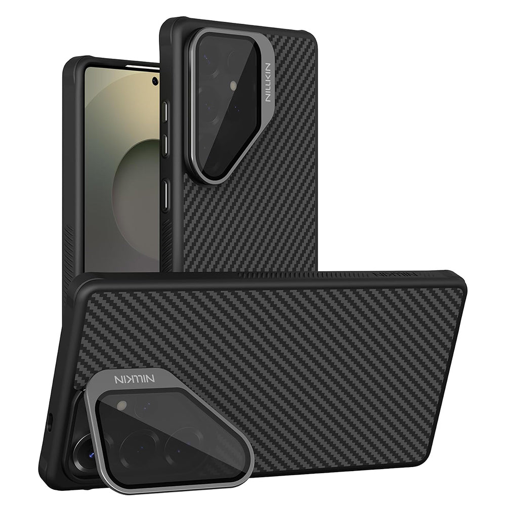 MagSafe-etui til Samsung Galaxy S25 Ultra S938, Nillkin, CarboProp med gennemsigtigt sort linsecover, sort