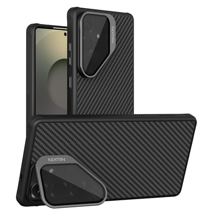 MagSafe-etui til Samsung Galaxy S25 Ultra S938, Nillkin, CarboProp med gennemsigtigt sort linsecover, sort