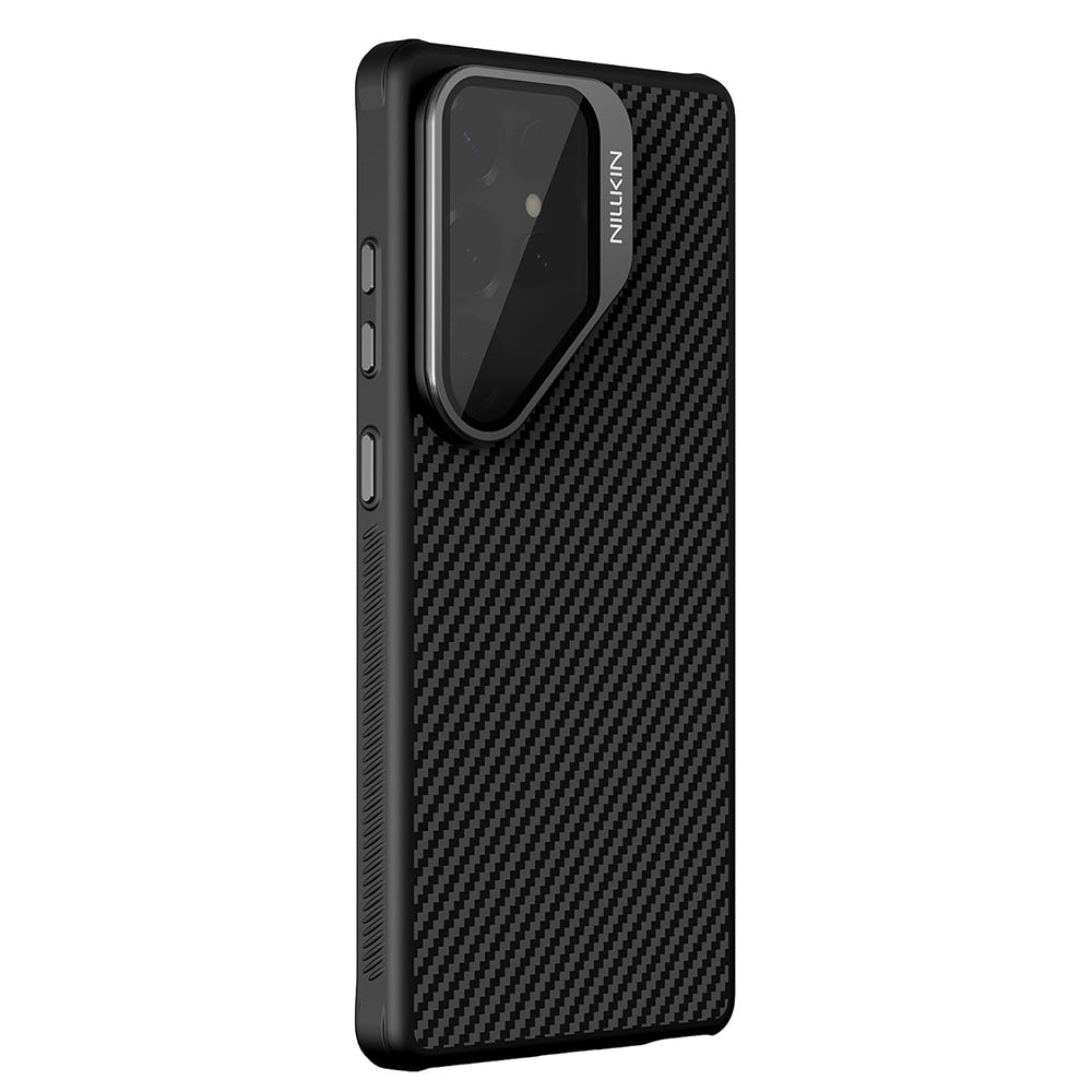 MagSafe-etui til Samsung Galaxy S25 Ultra S938, Nillkin, CarboProp med gennemsigtigt sort linsecover, sort