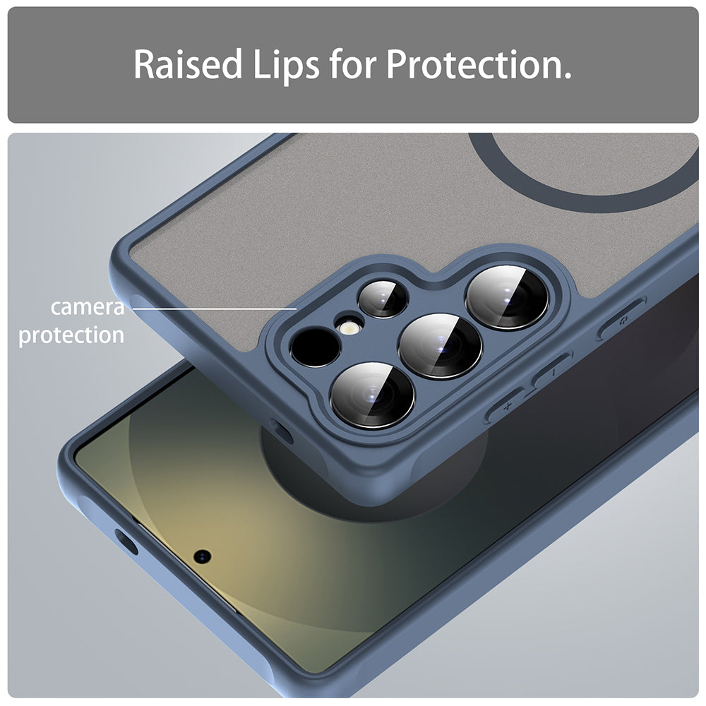 MagSafe-etui til Samsung Galaxy S25 Ultra S938, Techsuit, HaloFrost II, Marineblå
