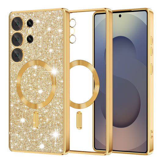 MagSafe-etui til Samsung Galaxy S25 Ultra S938, Techsuit, Luxury Glitter, Guld