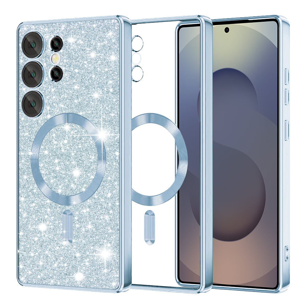 MagSafe-etui til Samsung Galaxy S25 Ultra S938, Techsuit, Luxury Glitter, Bleu