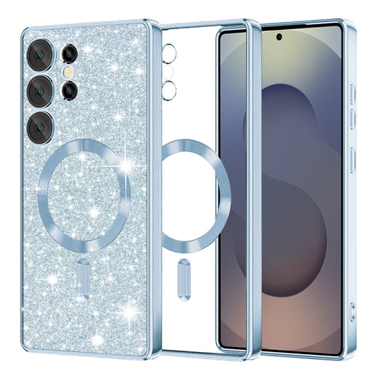 MagSafe-etui til Samsung Galaxy S25 Ultra S938, Techsuit, Luxury Glitter, Bleu