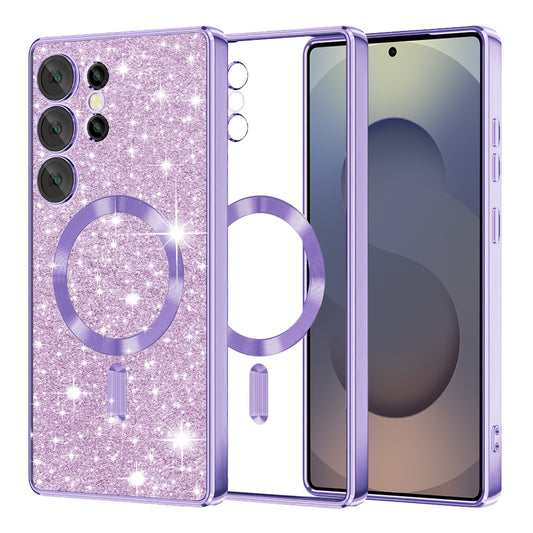 MagSafe-etui til Samsung Galaxy S25 Ultra S938, Techsuit, Luxury Glitter, Lys lilla