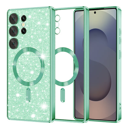 MagSafe-etui til Samsung Galaxy S25 Ultra S938, Techsuit, Luxury Glitter, Lysegrøn