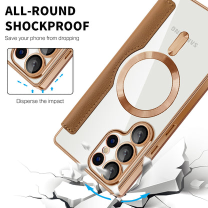 MagSafe-etui til Samsung Galaxy S25 Ultra S938, Techsuit, SmartMag Book, Brun