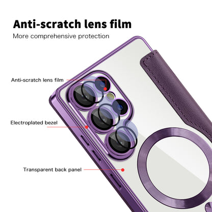 MagSafe-etui til Samsung Galaxy S25 Ultra S938, Techsuit, SmartMag Book, Lilla