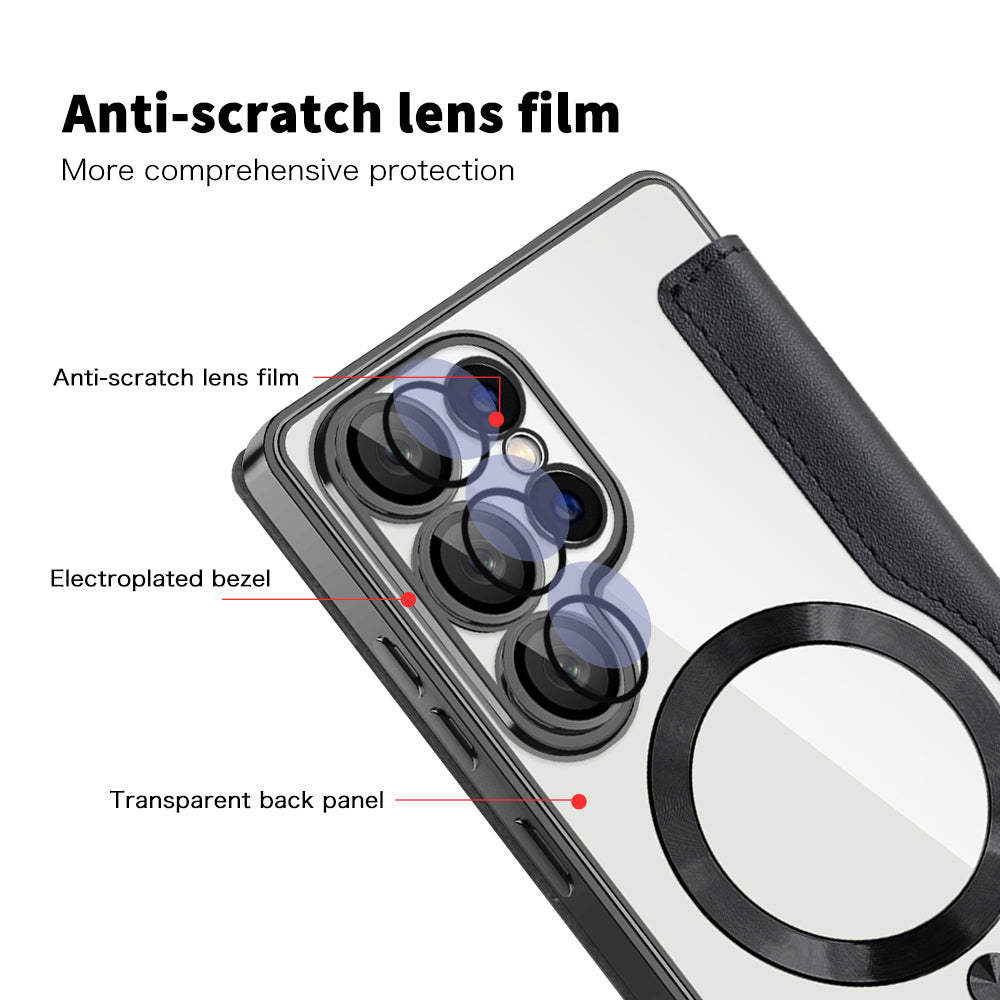 MagSafe Case for Samsung Galaxy S25 Ultra S938, Techsuit, SmartMag Book, Black