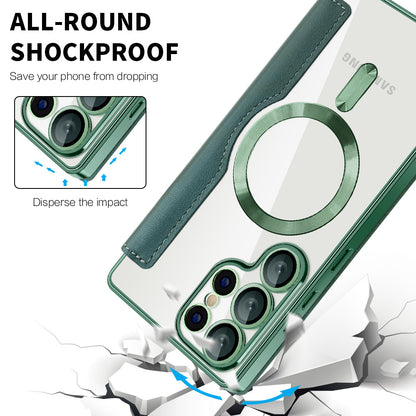 MagSafe-etui til Samsung Galaxy S25 Ultra S938, Techsuit, SmartMag Book, Grøn
