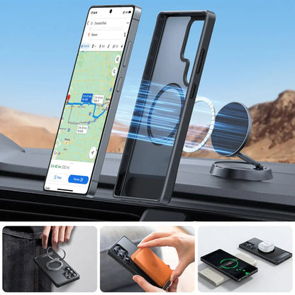 MagSafe-etui til Samsung Galaxy S25 Ultra S938, Torras, Pstand, Sort