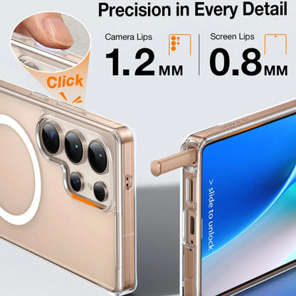 MagSafe cover til Samsung Galaxy S25 Ultra S938, Torras, Pstand, Transparent