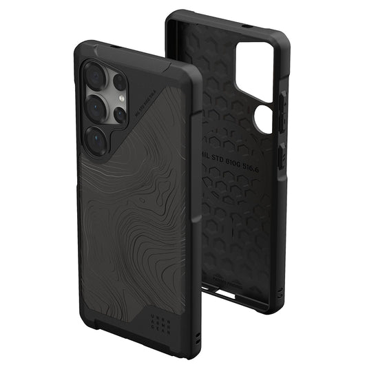 MagSafe-etui til Samsung Galaxy S25 Ultra S938, Urban Armor Gear, Metropolis LT Topography, Sort