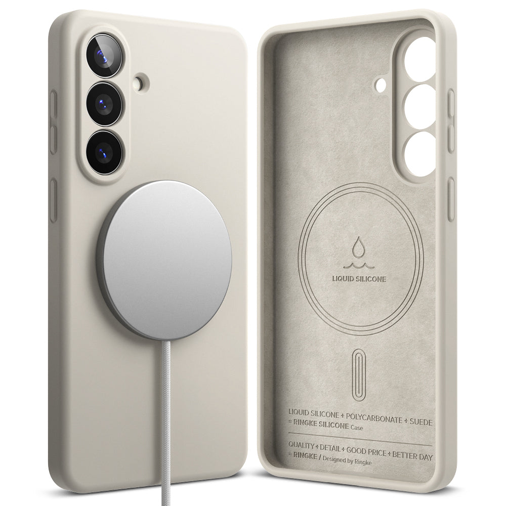 MagSafe cover til Samsung Galaxy S26 Plus, Ringke, Silikone, Creme