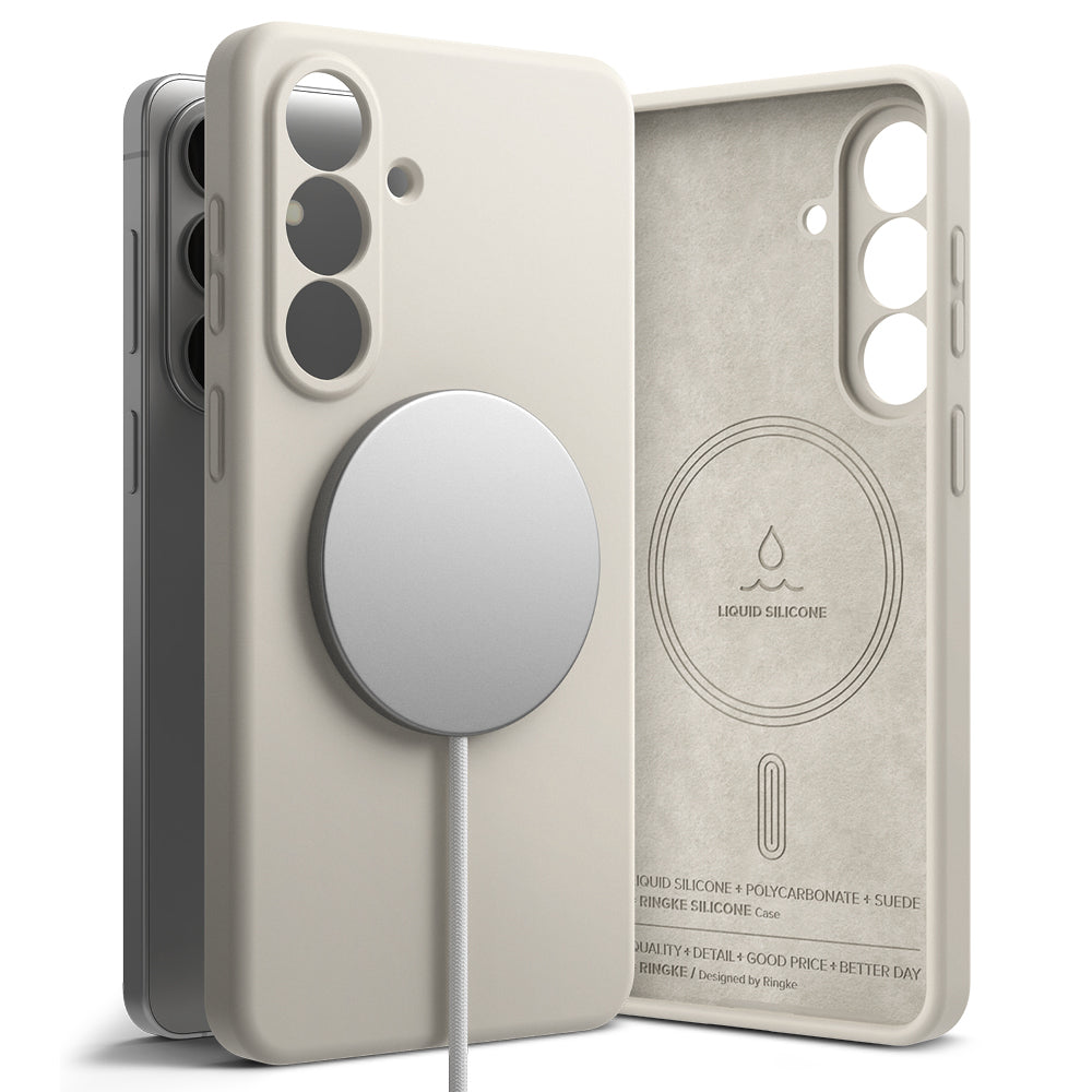 MagSafe cover til Samsung Galaxy S26 Plus, Ringke, Silikone, Creme